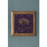 Oscar Stone Decor Hayat Ağacı Masif Ahşap Çerçeveli Taş Tablo -duvar Dekoru-28x28 Cm PRMT2020-1342