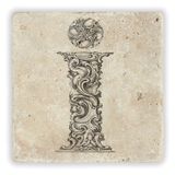 Oscar Stone Decor İ Harfi Doğaltaş Bardak Altlığı