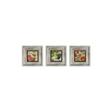 Oscar Stone Decor Ithal Çerçeveli Taş Baskılı Duvar Tablosu Seti ( 20 X 20 Cm) 3 Lü Set - 3CDD-40-078