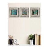 Oscar Stone Decor Ithal Çerçeveli Taş Baskılı Duvar Tablosu Seti (20 X 20 Cm) 3 Lü Set - 3Cdd-40-085
