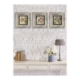 Oscar Stone Decor İthal Çerçeveli Taş Baskılı Duvar Tablosu Seti ( 20 x 20 cm) 3 lü set -Oscar Stone Decor 3CDD-40-077