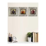 Oscar Stone Decor Ithal Çerçeveli Taş Baskılı Duvar Tablosu Seti (20 X 20 Cm) 3 Lü Set -Oscar Stone Decor 3Cdd-40-082