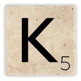 Oscar Stone Decor K Harfi Doğaltaş Bardak Altlığı