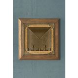 Oscar Stone Decor Kufi Yazı Lailaheillallah -ahşap Çerçeveli Taş Tablo-wall Decor- 28x28 cm PRMT2020-1167