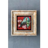 Oscar Stone Decor Kuş Temalı Çerçeveli Taş Tablo 20x20 Cm-wall Decor CDD-40-1230