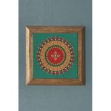 Oscar Stone Decor Mandala Masif Ahşap Çerçeveli Taş Tablo -Duvar Dekoru-28X28 Cm Prmt2020-1350
