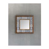Oscar Stone Decor Masif (ahşap) Çerçeveli Mozaik Taş Ayna 33x33 Cm Dresuar Aynası Eskitme AYN-090