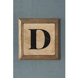 Oscar Stone Decor Masif (Ahşap) Çerçeveli Siyah D Harfi Taş Tablo Pano Oscar Stone Decor 28X28 CM