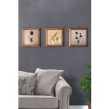 Oscar Stone Decor Masif Çerçeveli 3'lü Set Tablo 28x28 cm 3PRMT-40-0010