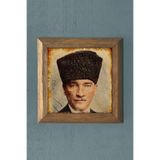 Oscar Stone Decor Masif Çerçeveli Atatürk Doğal Taş Tablo Pano 28X28 Cm Prmt2020-920