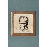 Oscar Stone Decor Masif Çerçeveli Atatürk Doğaltaş Tablo Pano 28X28 Cm Prmt2020-902