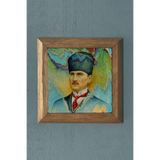 Oscar Stone Decor Masif Çerçeveli Atatürk Doğaltaş Tablo Pano 28X28 Cm Prmt2020-903