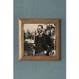 Oscar Stone Decor Masif Çerçeveli Atatürk Doğaltaş Tablo Pano 28x28 cm PRMT2020-906