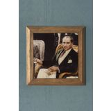 Oscar Stone Decor Masif Çerçeveli Atatürk Doğaltaş Tablo Pano 28x28 cm PRMT2020-907