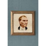 Oscar Stone Decor Masif Çerçeveli Atatürk Doğaltaş Tablo Pano 28x28 Cm PRMT2020-909
