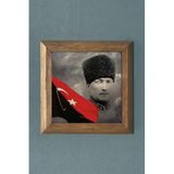 Oscar Stone Decor Masif Çerçeveli Atatürk Doğaltaş Tablo Pano 28X28 Cm Prmt2020-916
