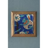 Oscar Stone Decor Masif Çerçeveli Çini Desen Doğaltaş Tablo Pano 28X28 Cm Prmt2020-247