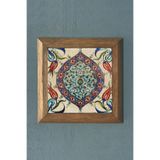 Oscar Stone Decor Masif Çerçeveli Çini Desen Doğaltaş Tablo Pano 28x28 cm PRMT2020-269
