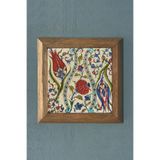 Oscar Stone Decor Masif Çerçeveli Çini Desen Tile Doğaltaş Tablo Pano 28x28 cm PRMT2020-272