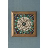 Oscar Stone Decor Masif Çerçeveli Çini Desen (tile) Doğaltaş Tablo Pano 28x28 Cm PRMT2020-300
