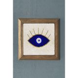 Oscar Stone Decor Masif Çerçeveli Doğaltaş Tablo Pano 28X28 Cm Göz Nazar Boncuğu Prmt2020-1517