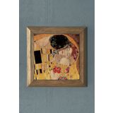 Oscar Stone Decor Masif Çerçeveli Doğaltaş Tablo Pano 28x28 Cm Gustav Klimt Tablosu PRMT2020-1420