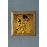 Oscar Stone Decor Masif Çerçeveli Doğaltaş Tablo Pano 28x28 Cm Gustav Klimt Tablosu PRMT2020-1422