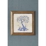 Oscar Stone Decor Masif Çerçeveli Doğaltaş Tablo Pano 28x28 Cm Nazar Ağaç Balık PRMT2020-1450
