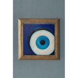 Oscar Stone Decor Masif Çerçeveli Doğaltaş Tablo Pano 28x28 Cm Nazar Boncuğu Resim PRMT2020-1484
