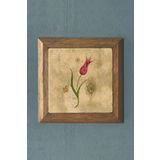 Oscar Stone Decor Masif Çerçeveli Ebruli Çiçek Lale Doğaltaş Tablo Pano 28x28 Cm PRMT2020-496