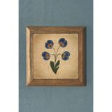 Oscar Stone Decor Masif Çerçeveli Ebruli Çiçek Menekşe Doğaltaş Tablo Pano 28X28 Cm Prmt2020-490