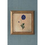 Oscar Stone Decor Masif Çerçeveli Ebruli Çiçek Menekşe Doğaltaş Tablo Pano 28X28 Cm Prmt2020-495