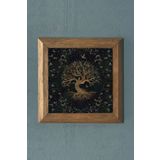 Oscar Stone Decor Masif Çerçeveli Hayat Ağacı (yaşam) Doğaltaş Tablo Pano 28x28 Cm PRMT2020-545