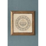 Oscar Stone Decor Masif Çerçeveli Mandala Taş Tablo- Duvar Dekoru- 28X28 Cm-Wall Decor Prmt2020-1372