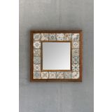 Oscar Stone Decor Masif Çerçeveli Mozaik Taş Ayna 33 Cm X 33 Cm Morocco-etnik-brown-blue Desen AYN-076