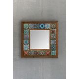 Oscar Stone Decor Masif Çerçeveli Mozaik Taş Ayna 33 Cm X 33 Cm (morocco-tile Desen) Dresuar Balkon