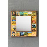 Oscar Stone Decor Masif Çerçeveli Mozaik Taş Ayna 33 Cm X 33 Cm (van Gogh-morocco-etnik Desen) AYN-080