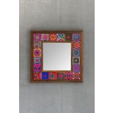 Oscar Stone Decor Masif Çerçeveli Mozaik Taş Ayna 33cm X 33cm (suzani-etnik Desen Koleksiyonu)