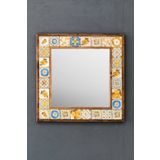 Oscar Stone Decor Masif Çerçeveli Mozaik Taş Ayna 43 Cm X 43 Cm (lemon-limon-etnik-yellow Desen) AYN4040-067