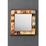 Oscar Stone Decor Masif Çerçeveli Mozaik Taş Ayna 43 Cm X 43 Cm (morocco-etnik-da Vinci Desen) AYN4040-078