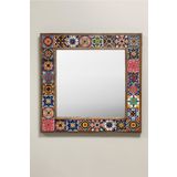 Oscar Stone Decor Masif Çerçeveli Mozaik Taş Ayna 43 Cm X 43 Cm (morocco-etnik Desen) AYN4040-028