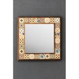 Oscar Stone Decor Masif Çerçeveli Mozaik Taş Ayna 43 Cm X 43 Cm (Morocco-Etnik Desen) Ayn4040-038
