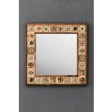 Oscar Stone Decor Masif Çerçeveli Mozaik Taş Ayna 43 Cm X 43 Cm (morocco-etnik Desen) AYN4040-066