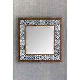 Oscar Stone Decor Masif Çerçeveli Mozaik Taş Ayna 43 Cm X 43 Cm (morocco-etnik Desen) AYN4040-090