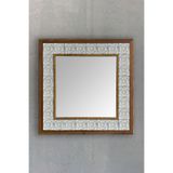 Oscar Stone Decor Masif Çerçeveli Mozaik Taş Ayna 43 Cm X 43 Cm (Morocco-Etnik Desen) Ayn4040-102