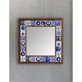 Oscar Stone Decor Masif Çerçeveli Mozaik Taş Ayna 43 Cm X 43 Cm (NAZAR BONCUĞU)