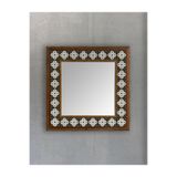Oscar Stone Decor Masif Çerçeveli Mozaik Taş Ayna 43 Cm X 43 Cm Seramik Desenli AYN4040-056