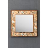 Oscar Stone Decor Masif Çerçeveli Mozaik Taş Ayna 43 Cm X 43 Cm (shell-deniz Yıldızı Desen) Marin AYN4040-012
