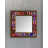 Oscar Stone Decor Masif Çerçeveli Mozaik Taş Ayna 43 Cm X 43 Cm (SUZANİ-ETNİK DESEN KOLEKSİYONU)