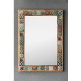Oscar Stone Decor Masif Çerçeveli Mozaik Taş Ayna 53 Cm X 73 Cm Tile Mozaik Seramik Desenli AYN5070-001